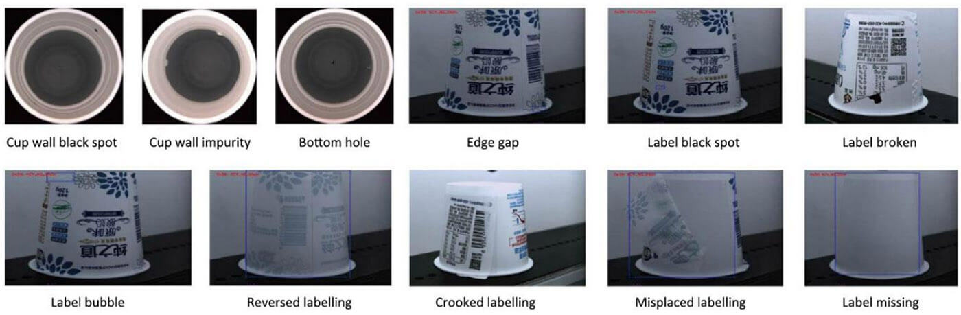 Defect of iml cup visual inspection machine